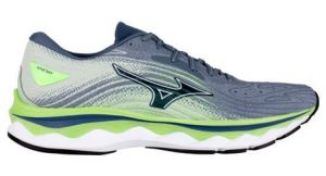 Chaussures de running mizuno wave sky 6 gris vert