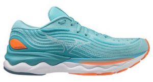 Chaussures de running femme mizuno wave skyrise 4 bleu orange