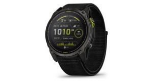 Montre gps garmin enduro 3 titane carbon gray dlc avec bracelet ultrafit en nylon noir