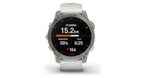 Montre de sport garmin epix sapphire titane argent   blanc