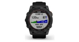 Montre gps connectee   garmin   fenix 7x solar   gris avec bracelet noir