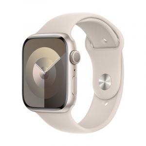 Apple Watch Series 9 45mm Boîtier en aluminium White Star avec bracelet sport White Star S/M