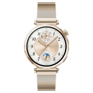 HUAWEI Montre connectée Watch GT 5 41 mm doré en Acier Inoxydable avec Bracelet Milanais Or