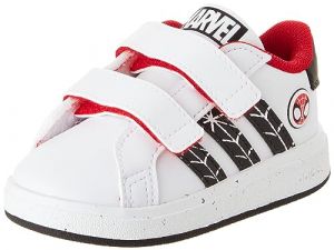 adidas Grand Court Baskets unisexes pour enfant avec fermeture Velcro Style de vie durable