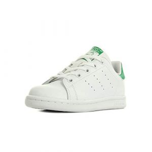 adidas - Stan Smith - Baskets - Mixte Enfant - Blanc (Footwear White/Footwear White/Green 0) - 33 EU