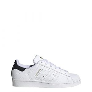 adidas Originals Superstar Baskets pour femme - Semelle int rieure confortable - Languette et col rembourr s - Bout rond blanc/blanc/noir 7 B - Moyen