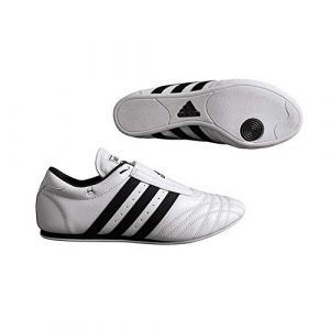 Chaussure ADIDAS SM II coupe basse pour Arts martiaux Taekwondo Karaté et Kungfu - - white w/black stripes