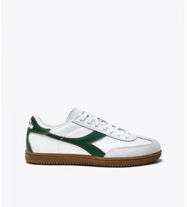 Diadora Chaussures Trainer 181246 Baskets Homme 100% Cuir Blanc/Vert