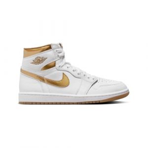 Air Jordan 1 Retro High OG Blanc Or Chaussures Femme (FD2596-107