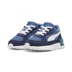 PUMA Baskets à Fermeture Facile Graviton Bébé 25 Blue Horizon White Club Navy Cold Green