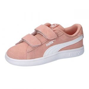 PUMA SMASH 3.0 SD V INF-POPPY ROSE-PUMA BLANC Mixte Enfant