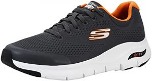 Skechers Men's Arch Fit Oxford Charcoal/Orange 10.5 M US