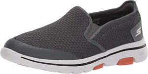 Skechers Go Walk 5 Apprize Baskets Enfiler Homme Gris (Charcoal Textile/synthetic/white Trim Charcoal) 45 EU