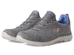 Skechers Summits Quick Getaway Womens Slip On Bungee Sneakers Gray/Blue 12