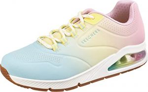 Skechers Baskets Femme UNO 2-Color Waves Blanc 35