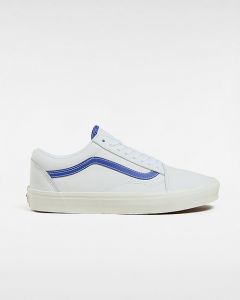 VANS Chaussures En Cuir Old Skool (leather White/blue) Unisex Bleu, Taille 47