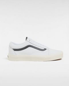 VANS Chaussures Old Skool (leather White/black) Unisex Noir, Taille 46