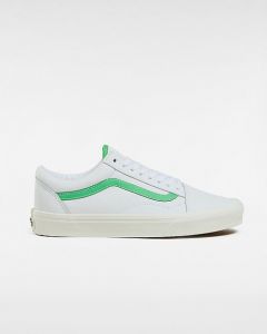 VANS Chaussures En Daim Old Skool (leather White/green) Unisex Blanc, Taille 47