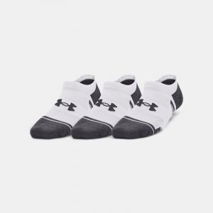 Lot de 3 paires de chaussettes invisibles Under Armour Performance Tech pour enfant Blanc / Blanc / Jet Gris XS