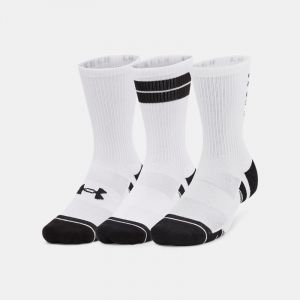 Chaussettes hautes Under Armour Performance Tech unisexes (lot de 3 paires) Blanc / Blanc / Noir L