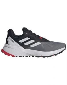 Adidas - Chaussures de trail running - Terrex Soulstride Grey Four/Dash Grey/Pure Ruby pour Homme 