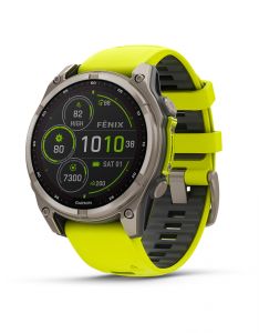 Garmin - Montre GPS - Fenix 8 Solar 47mm Sapphire Solar Graphite  en Titane - Jaune