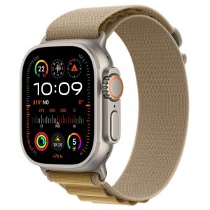Apple Watch Ultra 2 OLED 49 mm Numérique 410 x 502 pixels Écran tactile 4G Titane Wifi GPS (satellite) (MX4F3TY/A)