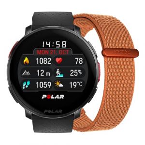 Polar Vantage V3 avec Bracelet Nylon Hook & Loop (Sangles Auto-agrippantes)