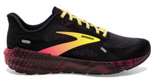 Chaussures de running brooks launch gts 9 noir rose jaune