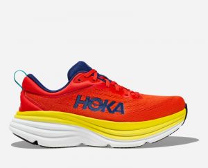 HOKA Bondi 8 Chaussures pour Homme en Red Alert/Flame Taille 50 2/3 | Route