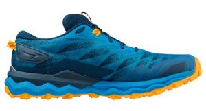 Chaussures de trail running mizuno wave daichi 7 bleu jaune