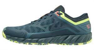 Chaussures de trail running mizuno wave ibuki 3 bleu vert