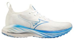 Chaussures de running mizuno wave neo wind blanc bleu femme