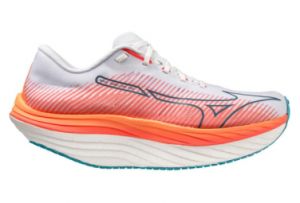Chaussures de running mizuno wave rebellion pro blanc orange