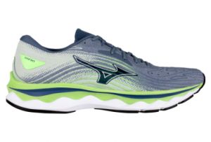 Chaussures de running mizuno wave sky 6 gris vert
