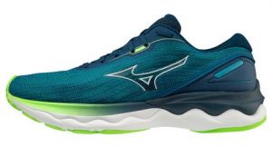 Chaussures de running mizuno wave skyrise 3 bleu vert