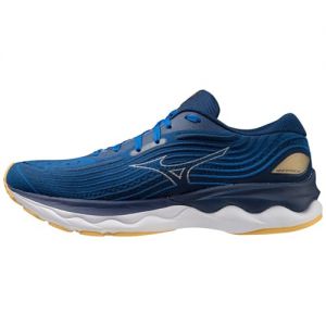 Mizuno Men Wave Skyrise 4 Neutral Running Shoe Running Shoes French Blue/Vaporous Gray/Gold - Blue 7