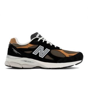 New Balance Homme MADE in USA 990v3 en Noir/Marron, Leather, Taille 38 Large