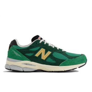 New Balance Homme MADE in USA 990v3 en Vert/Jaune, Leather, Taille 46.5 Large