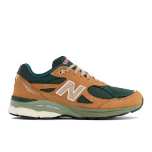 New Balance Homme Made in USA 990v3 en Marron/Vert, Leather, Taille 46.5 Large