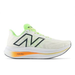 New Balance Homme FuelCell SuperComp Trainer v2 en Blanc/Vert/Orange, Synthetic, Taille 44.5 Large