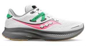 Chaussures de running femme saucony guide 16 blanc gris rose