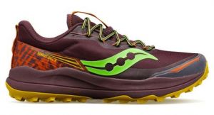 Chaussures de trail saucony xodus ultra 2 bordeaux jaune vert