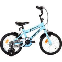 vidaXL Vélo pour enfants 14 pouces Noir et bleu