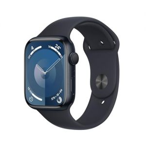 Apple Watch Series 9 (45 mm GPS) Smartwatch avec boîtier Aluminium et Bracelet Sport Minuit (M/L). Suivi de l?activité Physique