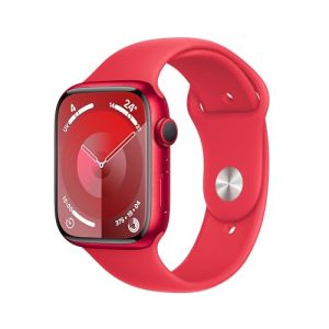 Apple Watch Series 9 (45 mm GPS) Smartwatch avec boîtier Aluminium et Bracelet Sport (Product) Red (M/L). Suivi de l?activité Physique