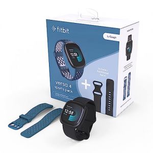 Fitbit Versa 4 Bundle (avec Bracelet de Sport) Fitness Smartwatch avec GPS intégré et autonomie de la Batterie jusqu'à 6 Jours ? Compatible avec Android et iOS.