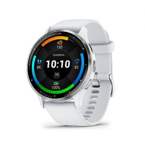 Garmin Venu 3 - Montre connectée GPS Sport et santé - Silver avec Bracelet Blanc