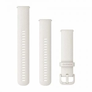 Garmin Bracelet en silicone à dégagement rapide ivoire de 20 mm compatible avec Venu Series (sauf modèles S)