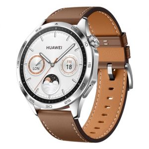 HUAWEI Montre connectée Watch GT 4 46 mm Classic Bracelet en Cuir Marron
